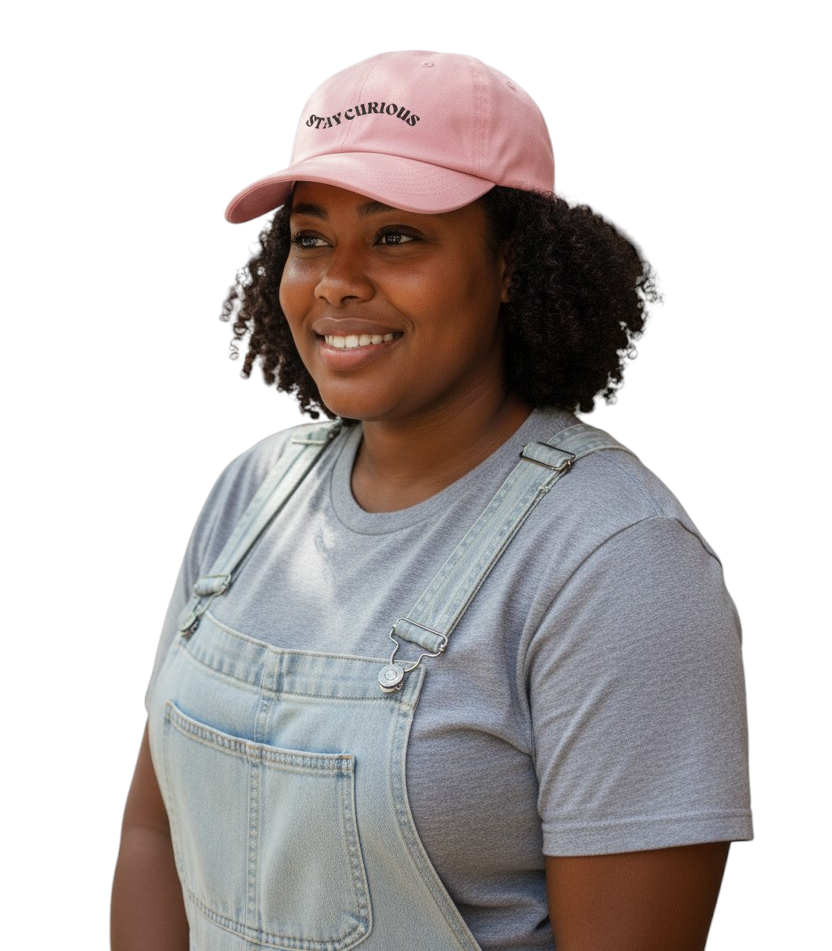 The "Stay Curious" Dad Hat (Pink)